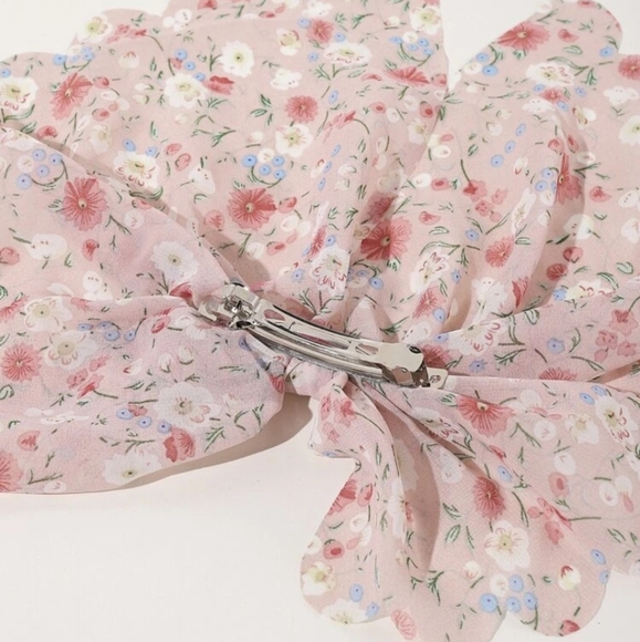 Pink Floral Oversize Bow - Picture 2 of 3